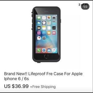 Black life proof case for iPhone 6 / 6s